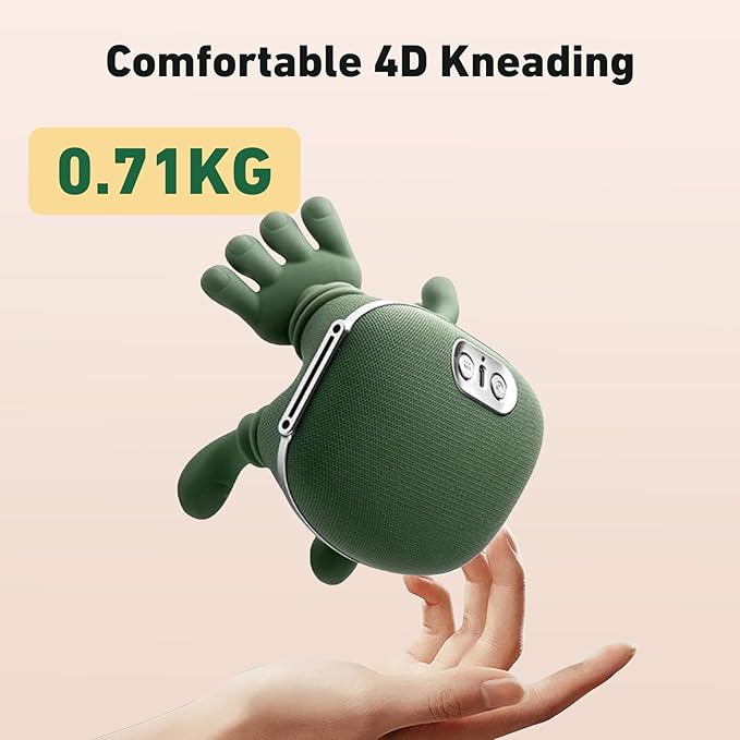 Neck Massager with Heat - Deep Tissue Shiatsu Electric Neck and Shoulder Massager with Fingers 4D Kneading Design for Pain Relief Cordless Masajeador De Espalda Y Cuello Portable for Travel