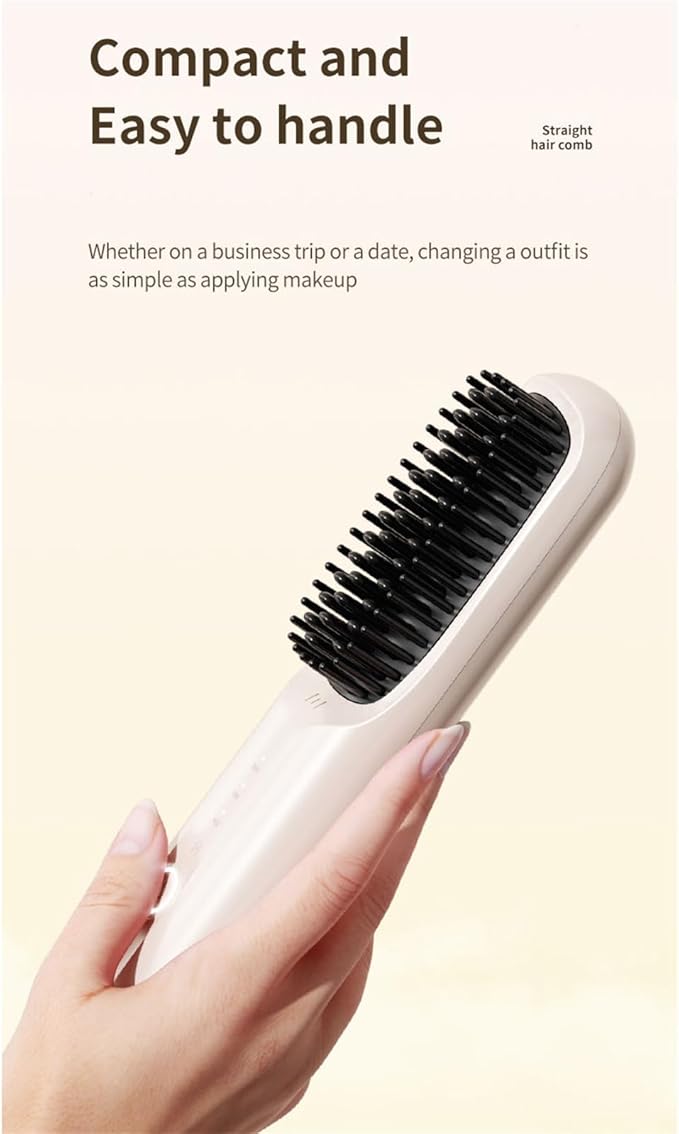 Cordless Hair Straightener BrushPortable Dormitory Home Wireless Hair Straightening Comb Negative Ion Does Not Damage Hair Straight Hair Soft Hair Straightening Comb. (Purple)