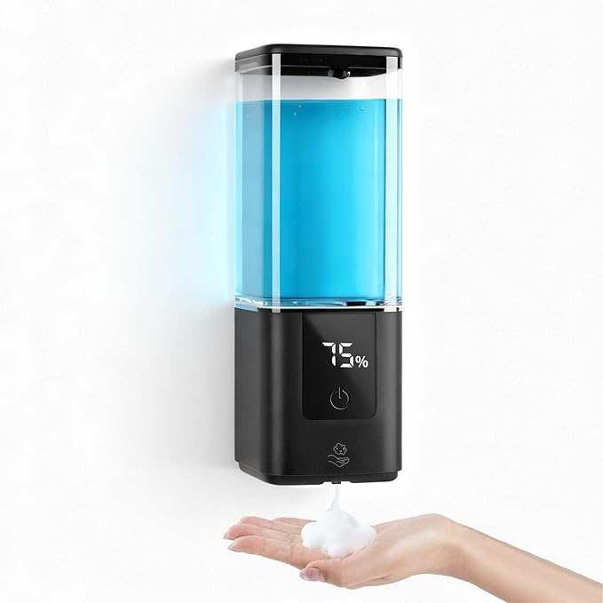 LAOPAO Soap Dispenser Automatic Soap Dispenser Wall Mount Rechargeable Foaming Soap Pump for Bathroom Kitchen Touchless Foam Soap Dispenser for Dish/Hand/Shower Soap Home &amp Commercial 540ml B