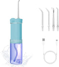 Portable Eco-Friendly Water Flosser 225ML Long-Lasting Endurance Travel Oral Irrigator for Gum Care/Implants/Braces (Green)