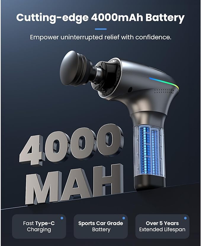 BOB AND BRAD A2 Pro Massage Gun with Heat and Cold Therapy FSA-HSA Eligible Professional Percussion Massage Gun Deep Tissue for Back Pain Relief Heated Muscle Massager with Force Sensor for Athletes