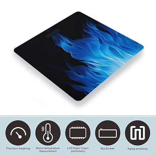 Blue Flame Scale for Body Weight Digital Bathroom Scale Toughened Glass High Precision Scales for Body Weight with Large LCD Backlight Display Weight Scales