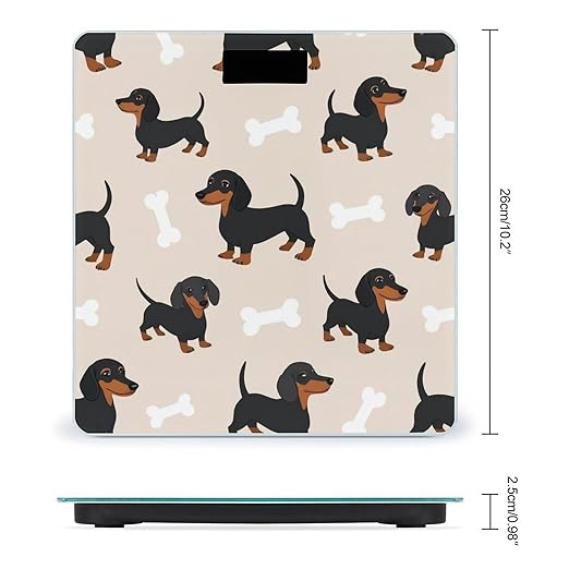Men's Smart Scale for Body Weight Digital Bathroom Weighing Scale Automatic Switch Energy Saving Scale Wiener Dog Doxie Dachshund Weiner Dog Pet Dogs