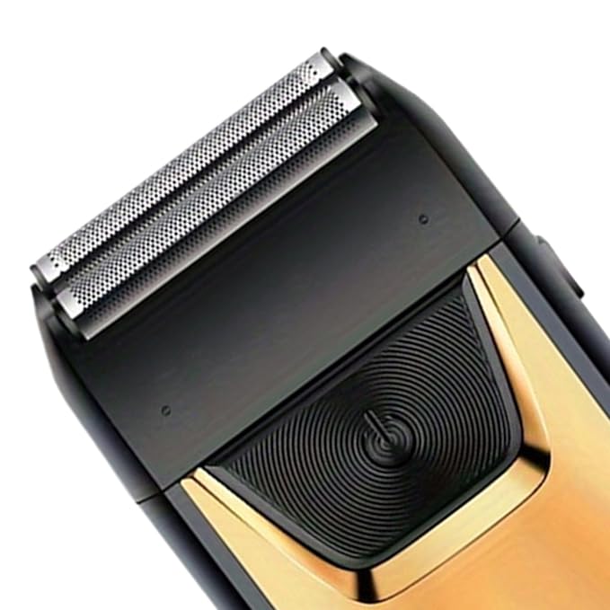 Electric Mini Shaver for Men Beard Trimmer Cordless Hair Remover Trimmer Beard Shaver Face Hair Removal for Camping Traveling black and gold