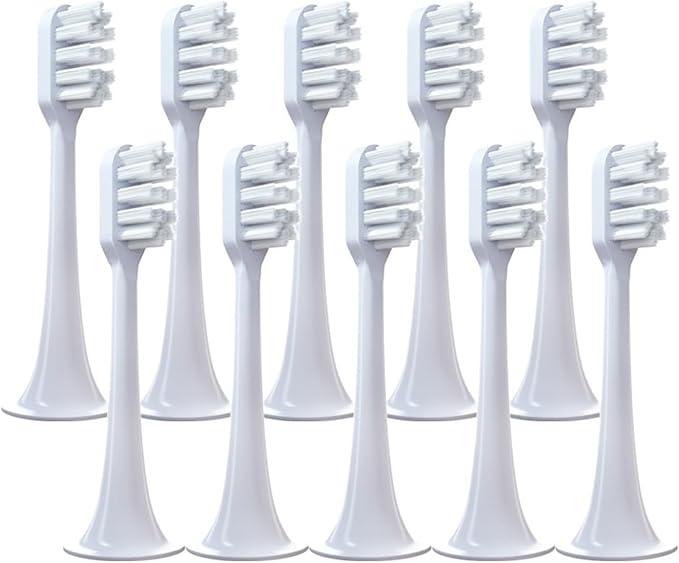 5 PCS Replacement Toothbrush Heads Compatible for T300 T500 Sonic Electric Teeth Brush Soft Teethbrush Nozzles(10 White Soft)