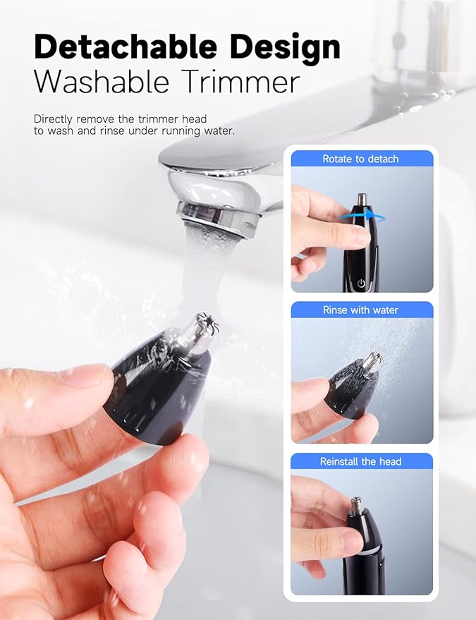 ZORAMI Ear and Nose Hair Trimmer Clipper Battery-Operated &amp Rechargeable