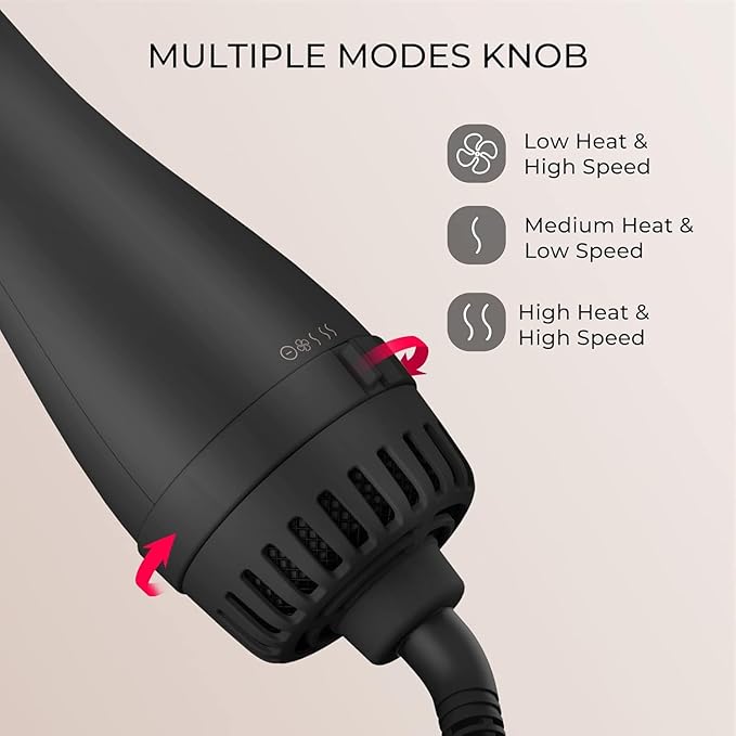 TYMO Hair Dryer Brush Blow Dryer Brush in One 4 in 1 Ionic Hairdryer and Styler Volumizer with Oval Titanium Barrel Hot Air Straightener for Smooth Frizz-Free Blowout Gold