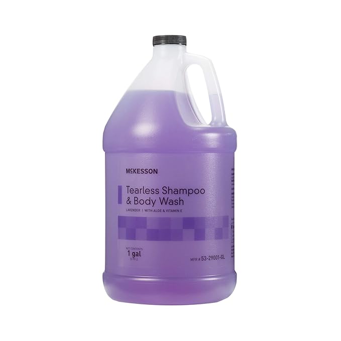 McKesson Shampoo and Body Wash with Aloe &amp Vitamin E 1 Gallon [Pack of 1] Bulk Refill Tearless Lavender