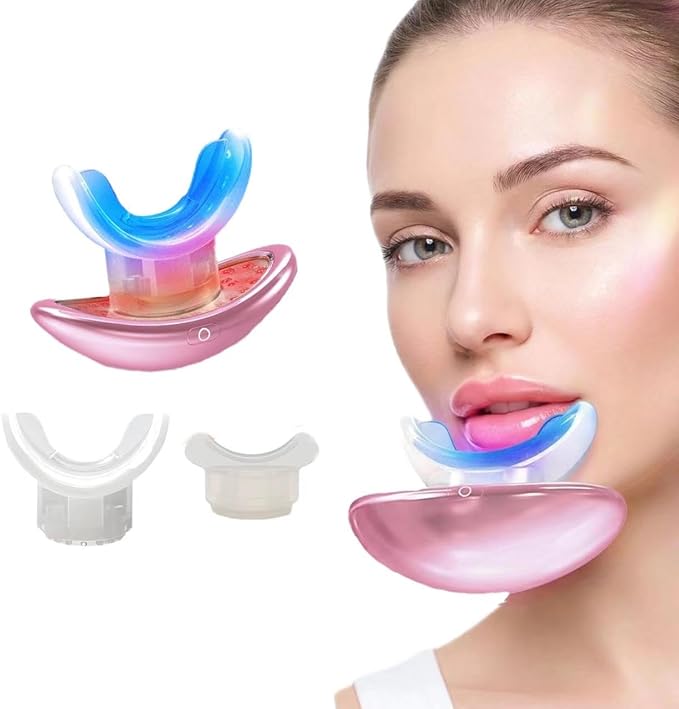 Red Light Therapy Device for Face|2-in-1Red Light Therapy Lip PlumperAnti-AgingWrinkle Reduction|FullerMore Vibrant Lips (Rose Gold)