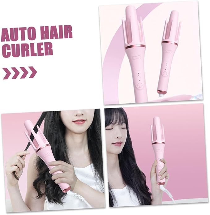 Automatic Curling Iron Wand Handheld Hair Curler with Temperature Fast Heating for Effortless Curls Safe Material for Styles US Plug
