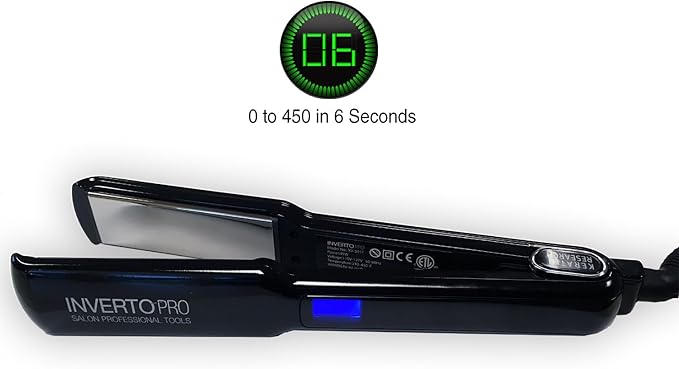 Super Professional Flat Iron Hair Straightener (110V Black) Pro Silver Titanium Plates 1.5 for Keratin Treatments and Salon Duty Best Iron Ever Made