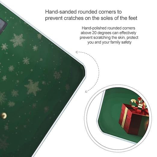 Round Ball Christmas Tree Scale for Body Weight High Precision Digital Weight Scales with LCD Display Anti-Slip Sturdy Slim Tempered Glass Bathroom Scale for Home Use