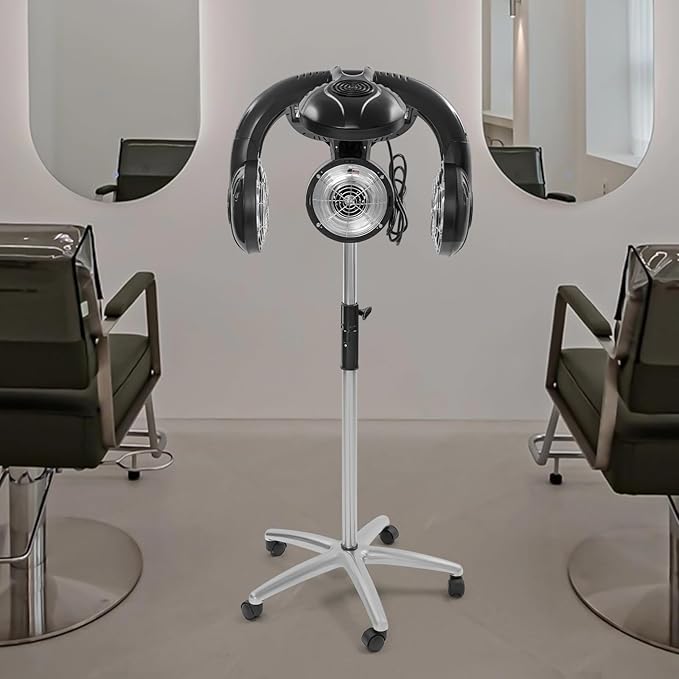Standing Hair Dryer Multifunctional Salon Hair Dryer Professional Four Angles Standing Hair Dryers with LCD Display Freestanding Hair Salon Steamer Color Processor