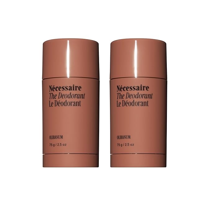 Nécessaire The Deodorant Olibanum | Natural Aluminum Free Deodorant For Women &amp Men. Extra Strength Treatment with Mandelic Acid. Free of Baking Soda Ozokerite &amp Parabens (2x 75 g/2.5 oz)