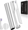 Electric Toothbrush Portable Travel Sonic Toothbrush with Protective Case USB-C Rechargeable Neutral Comfort Bristles Waterproof Smart Timer Compact for Daily Use (Pearl White)