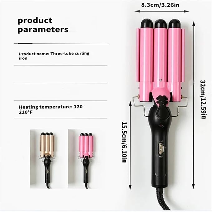 Professional Ionic Deep Waver Curling IronScald Hair Crimper for Effortless Waves(1US)