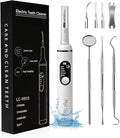 Ultimate Electric Teeth Cleaner - Ultrasonic Tooth Cleaning Violet Light Protection 316F Stainless Steel Heads 5-Speed Modes IPX6 Waterproof Oral Care Kit with 11 Accessories‌ (White)