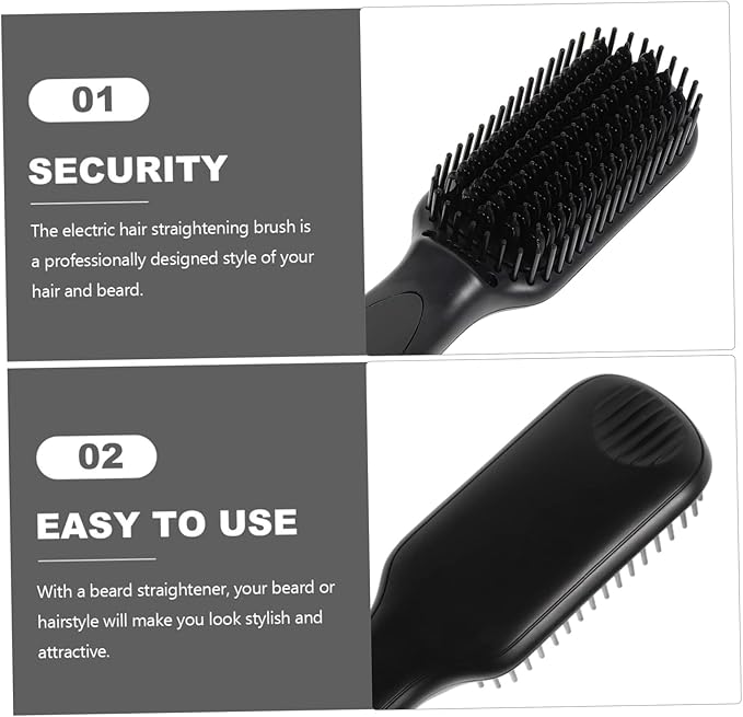 6 Beard and Hair Straightening Brush Gears Heat Professional Electric Comb for Smooth Shiny Styles LCD Display Rotating Cord for Home and Travel