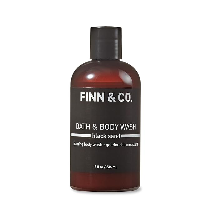 FINN &amp CO. Black Sand Body Wash Beach-Inspired Fragrance Hydrating &amp Moisturizing Aloe &amp Green Tea Soothes &amp Softens Skin Cruelty-Free Luxury Shower Essential For Men &amp Women