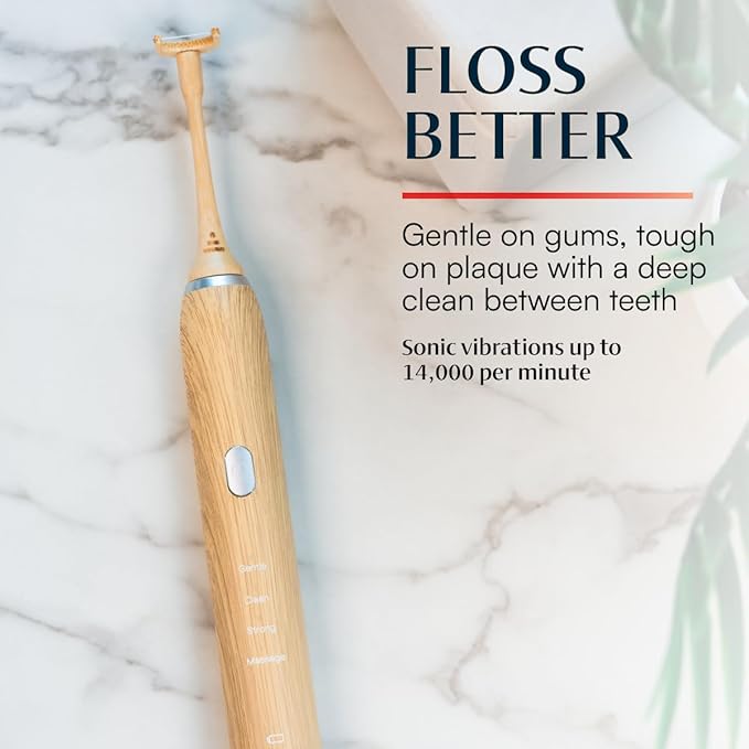 Better &amp Better Bamboo Sonic Electric Flosser Refill Tips - 90 Pack | Replaceable Bamboo Flossing Tips for Deep Gentle Cleaning | Plant-Based Gum-Friendly &amp Plaque-Removing Oral Care