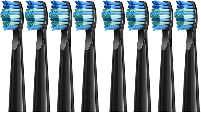 Compatible for Bitvae D2 Electric Toothbrush Replacement Heads 8/16pcs(Black 8pcs)