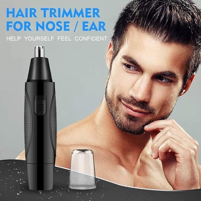Ear Nose &amp Brow Trimmer Clipper – Painless Trimmer for Men &amp Women Battery Operated Nose Hair Trimmer Kit Black