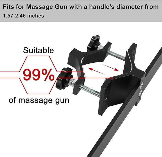 Massage Gun HolderDetachable Deep Stable for Portability Massage Gun Holder for Back Extension Handle Compatible with Most Massage Guns for Hard to Reach AreasMuscle Pain Relief