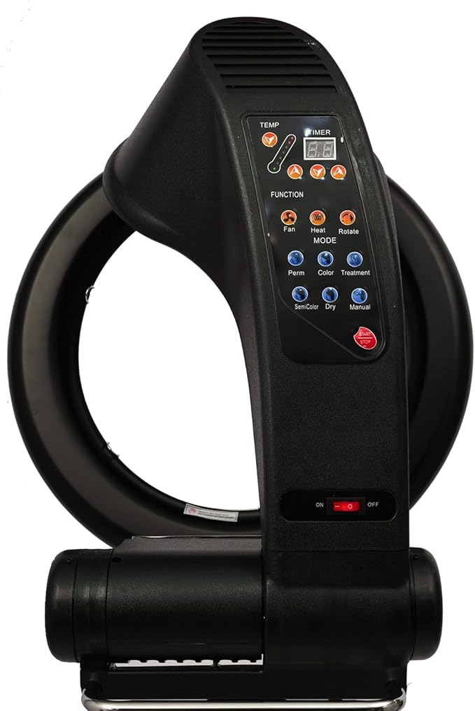 Hair Dryer1000W Hair Salon Color Processor Dryer with Infrared Technology 6 Modes 360 Efficient Heating Time Setting Adjustable Height Rolling Base for Salon &amp Home Use Quiet Care Black