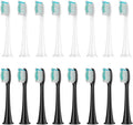 Compatible for 8Pcs Replacement Brush Heads Compatible with Philips Sonicare DiamondClean HX3/HX6/HX9 Series Electric Toothbrush HX6064(8 White 8 Black)