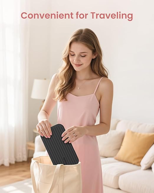 RENPHO Portable Rechargeable Scale for Body Weight Travel Weight Scale with Travel Makeup Mirror Slide-Out LED Display Digital High Accurate Scale for Traveling 400lbs Core Go 8.98 x 5.28