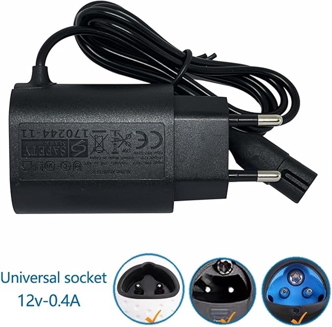 12V 0.4A Replacement Shaving ChargerCompatible for Braun Series S3 S5 S7 S8 S9 Electric Shaver Charger Adapter EU Plug.