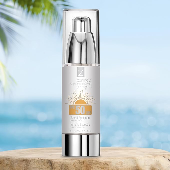 Zermat Protector Solar Repair Privilege Shields skin against uva/uba rays to slow down aging and to prevent dark spots. 1.7 Oz.
