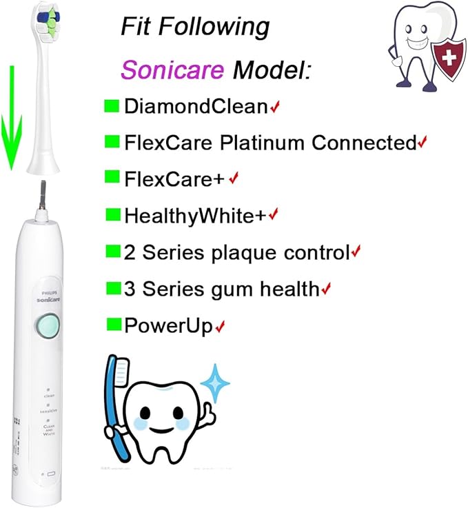 4/8pcs Replacement Toothbrush HeadsSonic Care Heads Brush Compatible for Sonicare Handle(4pcs)