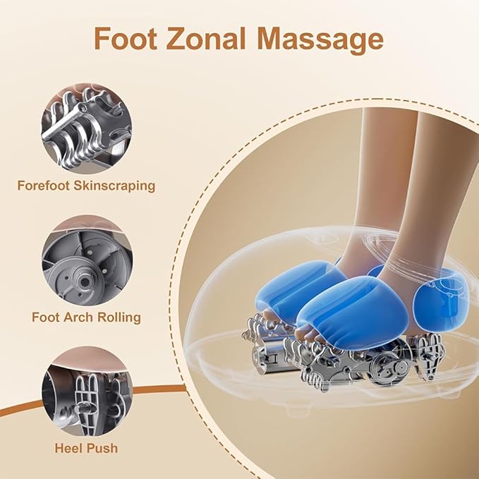 Foot Massager with Heat Shiatsu Kneading &amp Air Compression Full-Wrap Foot Massage Machine with Adjustable Modes Home Relaxation Gift for Family and Friends