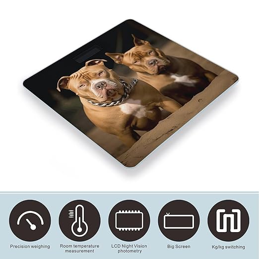 Pitbull Dogs Weight Scale for Body Weight Digital Bathroom Scale High Capacity Accurate Digital Weighing Scales and Easy-to-Read on Backlit LCD Display Scales