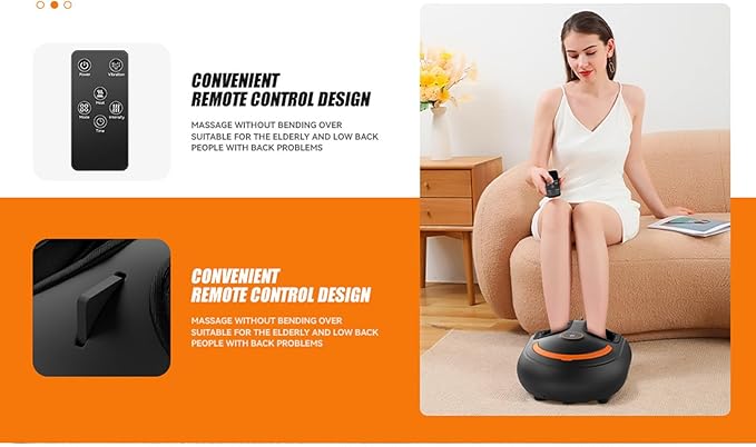 Foot Massager with Heating FunctionIt relieves Tired Muscles and Plantar Pain via deep-kneading Therapy and is Equipped with Multiple Massage Modes and Intensity Settings. (Black)