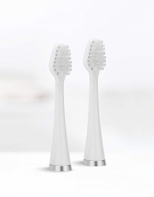 Supersmile Series II LS45 Replacement Brush Heads for Sonic Pulse Toothbrush - Patented 45° Soft Bristles Deliver Professional Teeth Cleaning - No Sensitivity (White 2 Count)