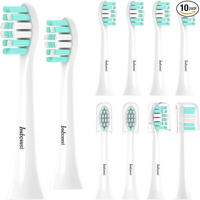 Toothbrush Heads Compatible with Philips Sonicare Electric Toothbrush 410051006100C1C2C3GWSonic Brush Head Removing Dental Plaque Soft Brush White10 Pack