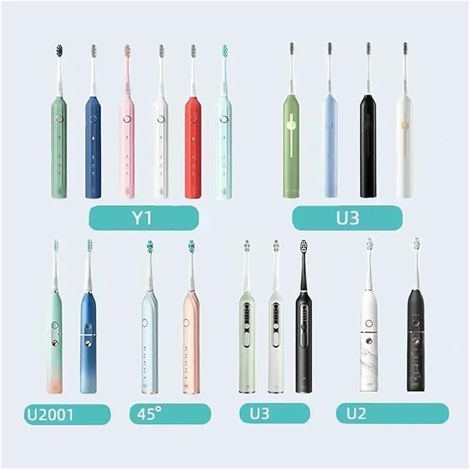 10PCS Vacuum Replacement Brush Heads Compatible for Y1S/Y4/U1/U2/U3/P1/P4 Soft Sonic Electric Toothbrush Clean Nozzles(10PureRed)