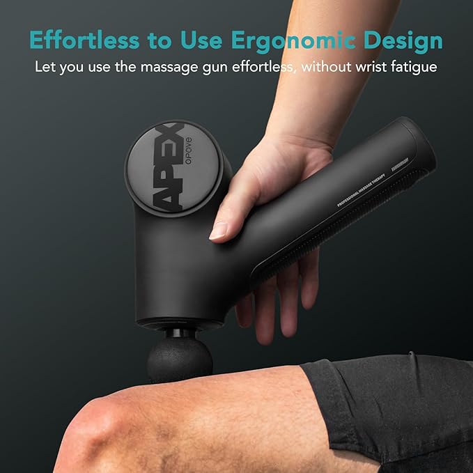 Opove Apex Massage Gun Deep Tissue 14.5mm Percussion Fascia Muscle Massager for Athletes Workout Pain Relief Recovery Relaxation Professional Therapist Choice Ergonomic for Effortless to Use