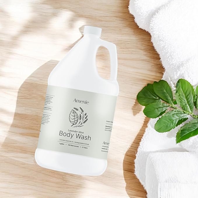 Lavender Mint Body Wash - 1 Gallon Refreshing &amp Nourishing Wash for All Skin Types Natural &amp Paraben-free Bulk Size for Spa &amp Hotel Use