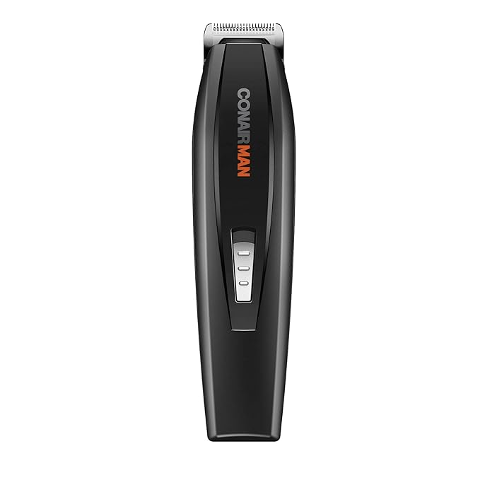 ConairMAN All-in-One Beard Trimmer for Men Includes Nose and Ear Hair Trimmer with 5-Position Comb Attachment 4 piece Men's Grooming Kit Battery Operated