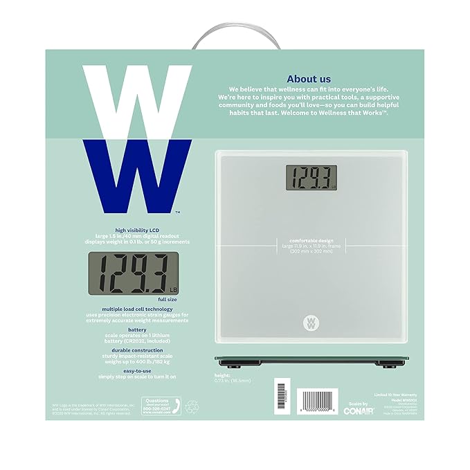 Weight Watchers Scales by Conair Scale for Body Weight Digital Bathroom Scale in Glass