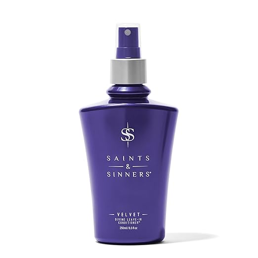 Saints &amp Sinners Velvet Divine Leave-In Moisturizing Conditioner Hair Detangler Spray for ALL TYPES. Helps Dry Dull Frizzy Coarse Tangled Thermally Environmentally Damaged
