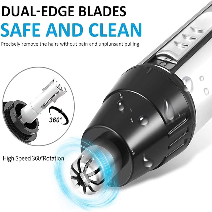 Nose and Ear Hair Trimmer USB Rechargeable Lighted Personal Trimmer Groomer Electric Eyebrow Trimmer with Charger Light for Business Trip or Home Easy Cleansing