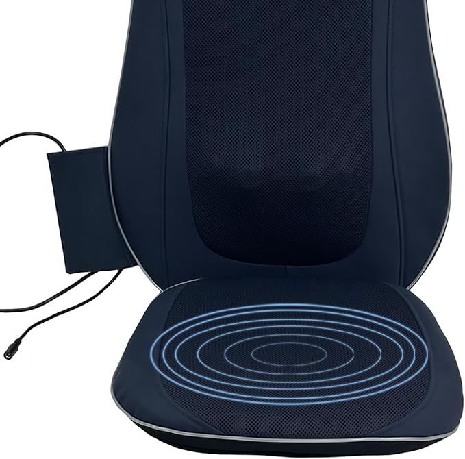 Shiatsu Back Massager with Kneading and Heating - Dark Blue - Multi-Functional Massage - Office Staff Phubber Motorist High-Heeled Shoes - Relax &amp Recharge