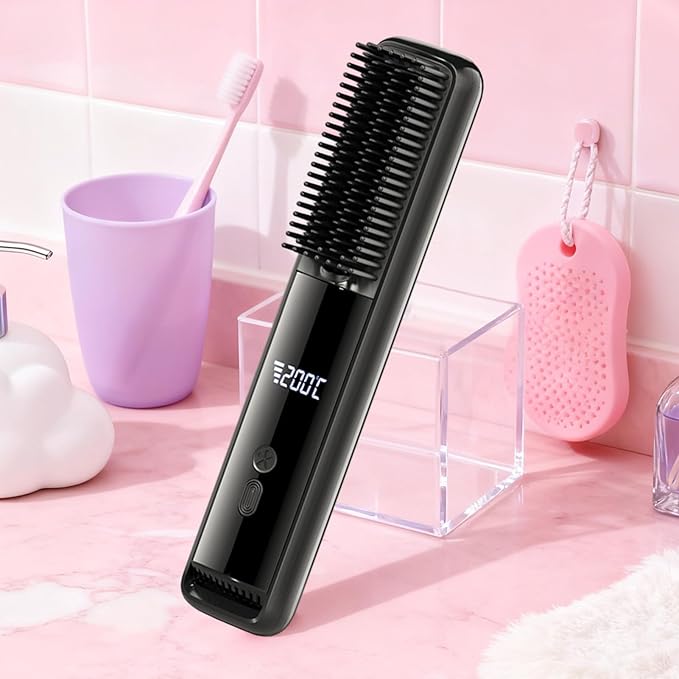 Cordless Hair Straightener Rechargeable Styling Tool Compact Portable Smoothing Device Ceramic Plate Cordless Flat Iron Travel Ready Styling Accessory Salon and Home Hair Care Solution