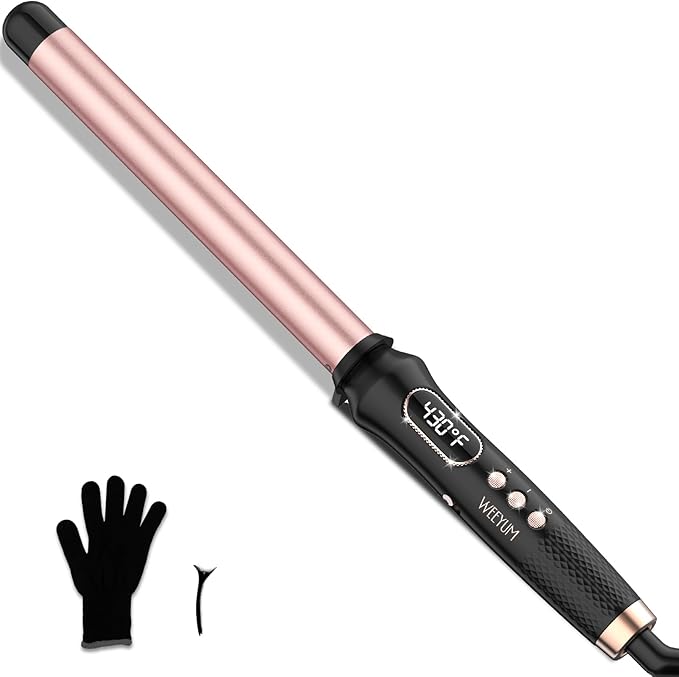 Curling Wand 1 InchCurling Iron Long Barrel Professional for Long HairClamp Free Curling Wand for Quick Styling.