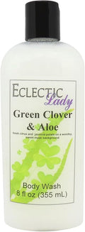 Eclectic Lady Liquid Pearl Body Wash - Green Clover And Aloe Scent 3-in-1 Use For Bubble Bath Hand Soap &amp Body Wash Phthalate-Free Green Clover And Aloe Fragrance Handcrafted in USA (8 oz)