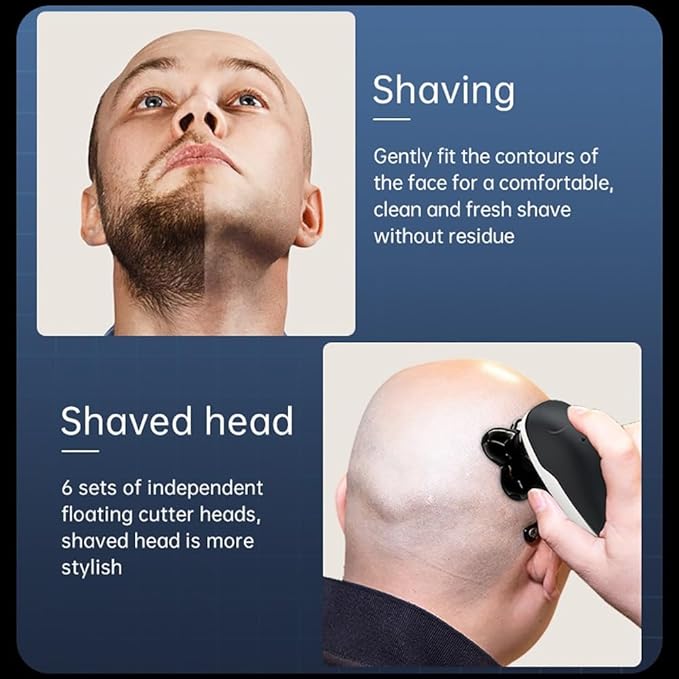 Head Shaver for Men 5 in 1 Electric Shaver for Men Beard Hair Trimmer Bald Head Razor 5D Floating Electric Nose Hair Trimmer LCD Display